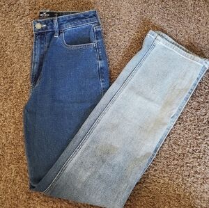 Hollister ultra high rise stacked vintage straight ombre denim jeans